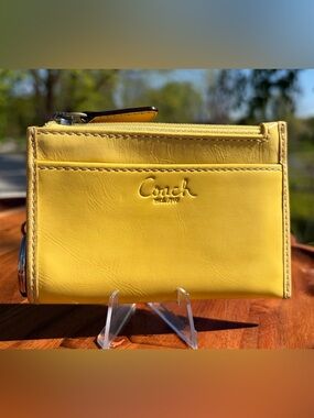 Coach Patent Leather Zip Up Coin Purse